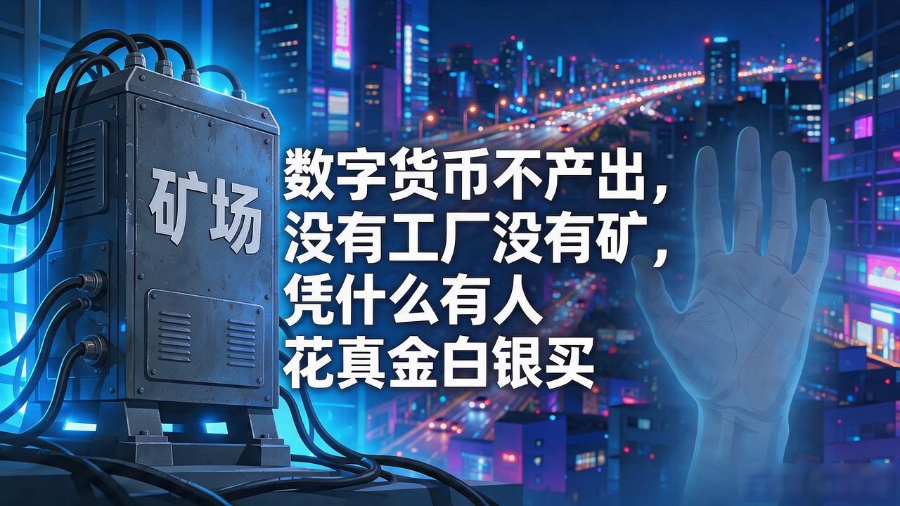 数字货币不产出，没有工厂没有矿，凭什么有人花真金白银买