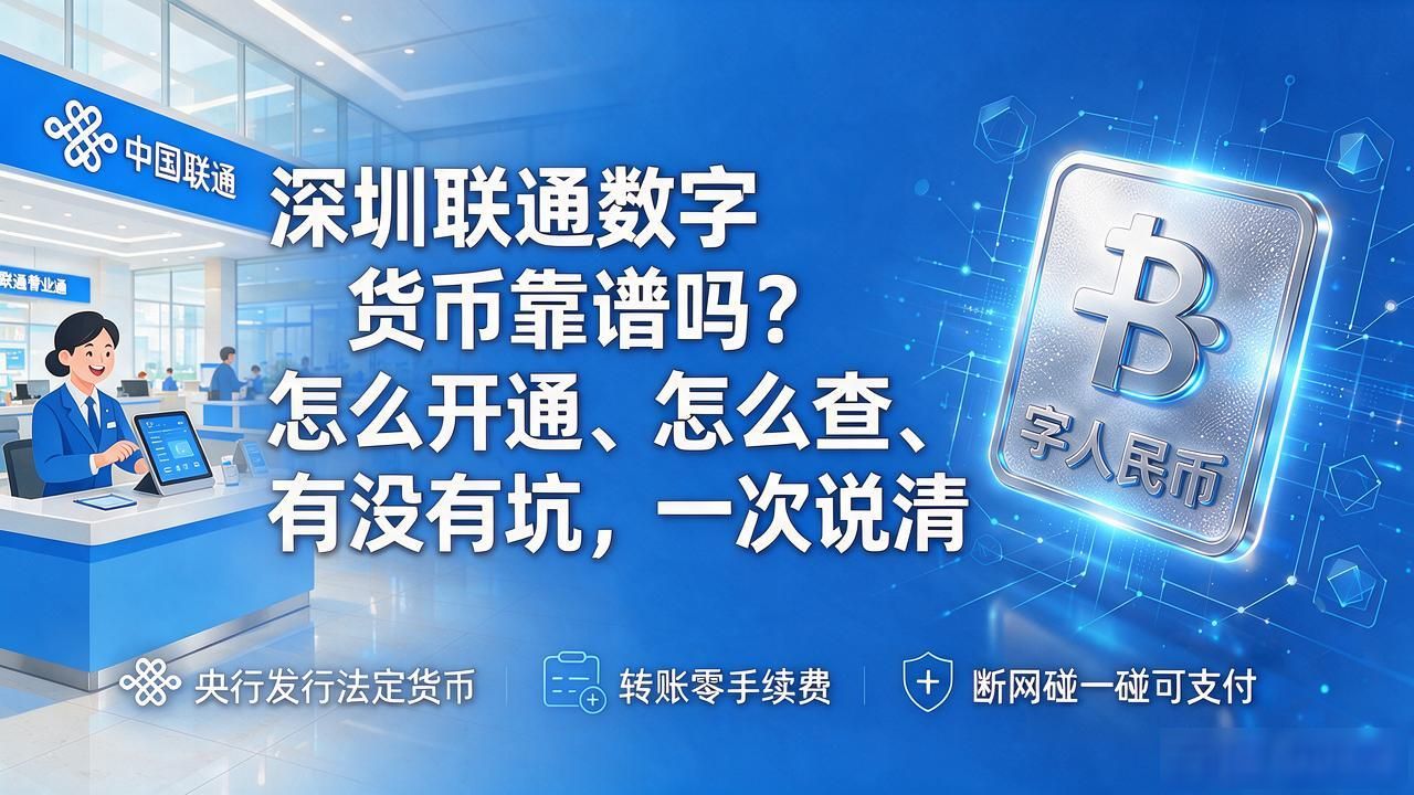 深圳联通数字货币靠谱吗？怎么开通、怎么查、有没有坑，一次说清