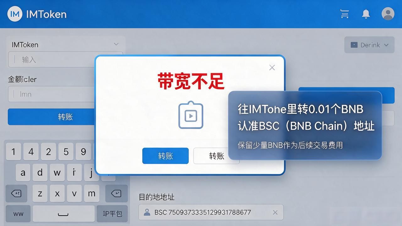 IMToken钱包转入提示带宽不足？多半是BNB余额不够