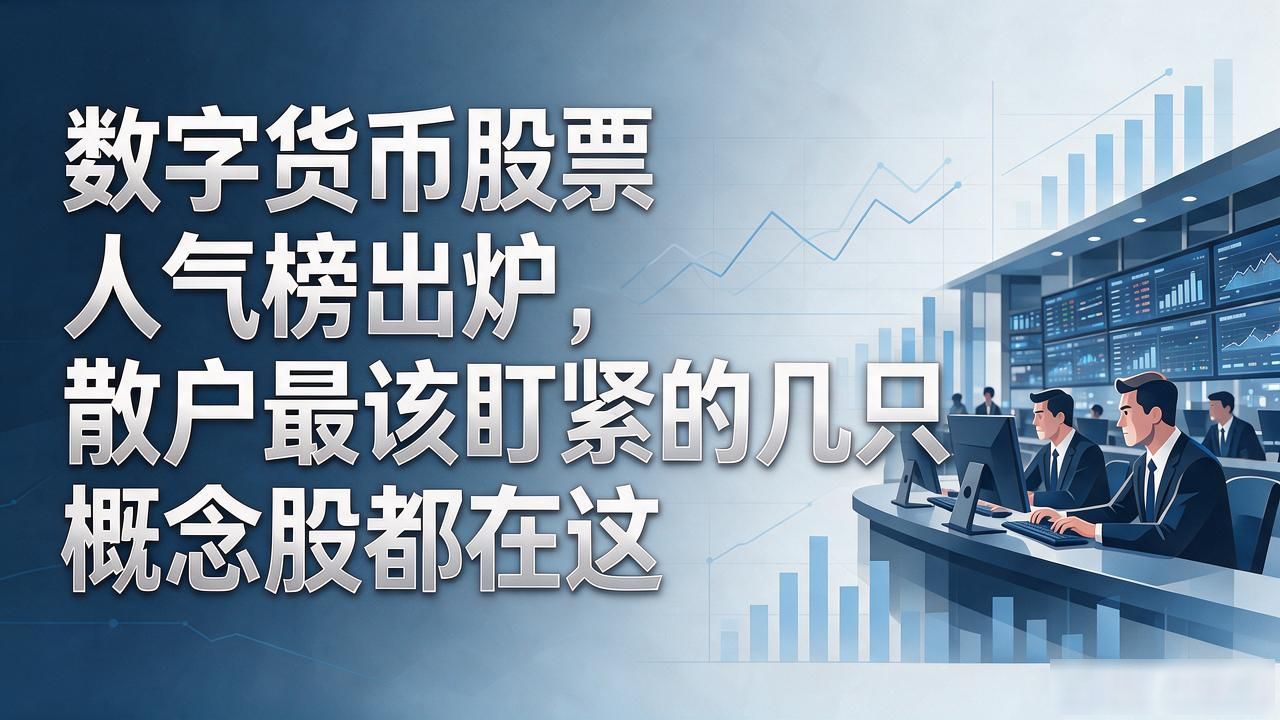 数字货币股票人气榜出炉，散户最该盯紧的几只概念股都在这