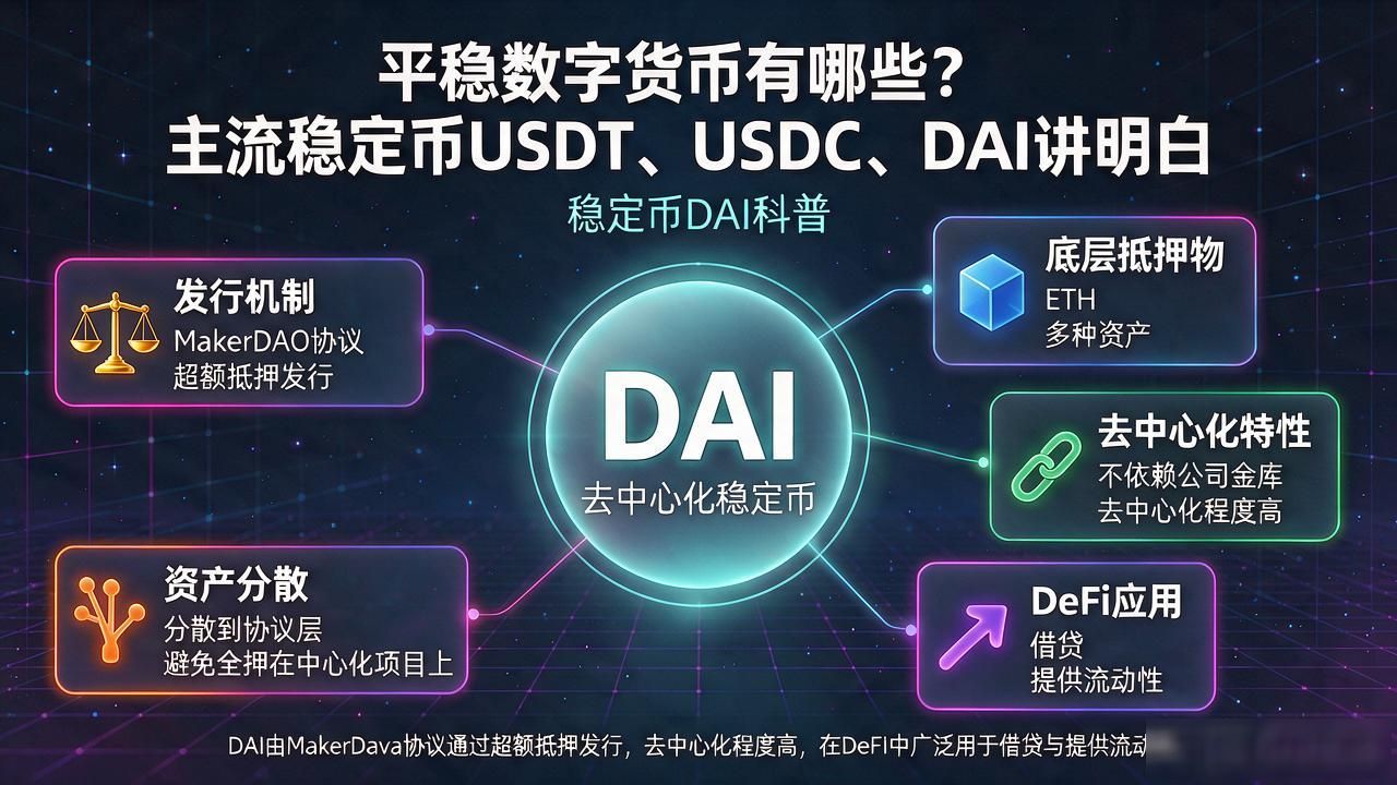 DeFi中DAI去中心化稳定币应用_平稳数字货币有哪些_USDT与USDC区别及稳定币选择指南